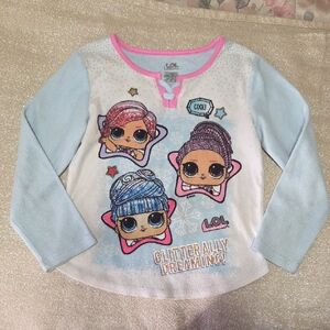 L.O.L. Surprise! Glittery Dreaming Long Sleeve Tee - Blue and Pink